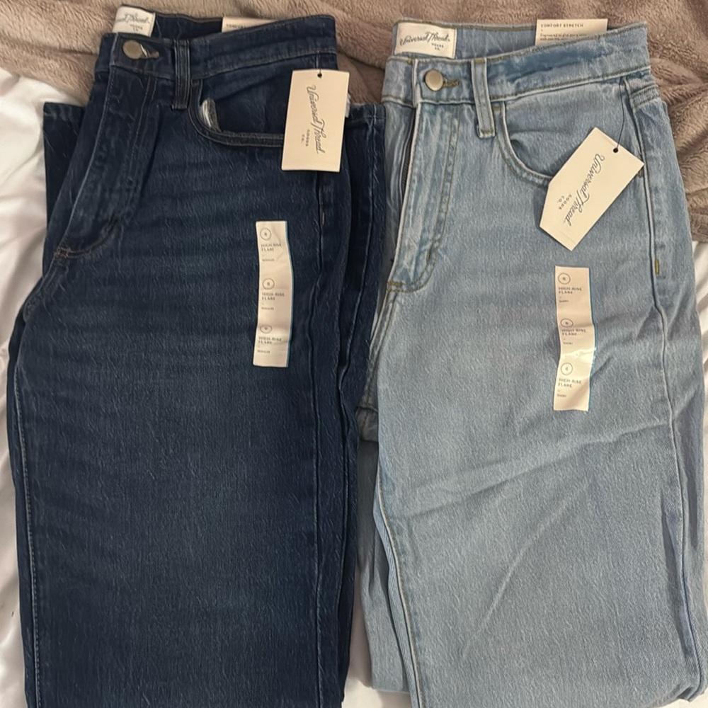 New jeans with tags on them. High rise and flared. Size 6. Selling for $15 ea.